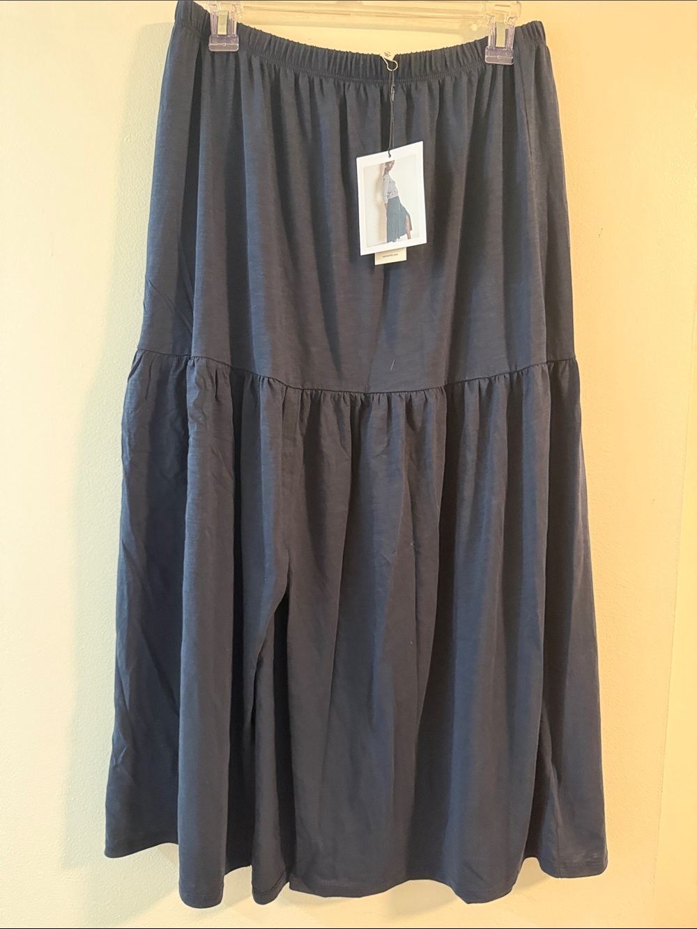 Nation LTD Navy Tiered Maxi Skirt